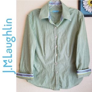 J. McLaughlin Steipe button down top size 8